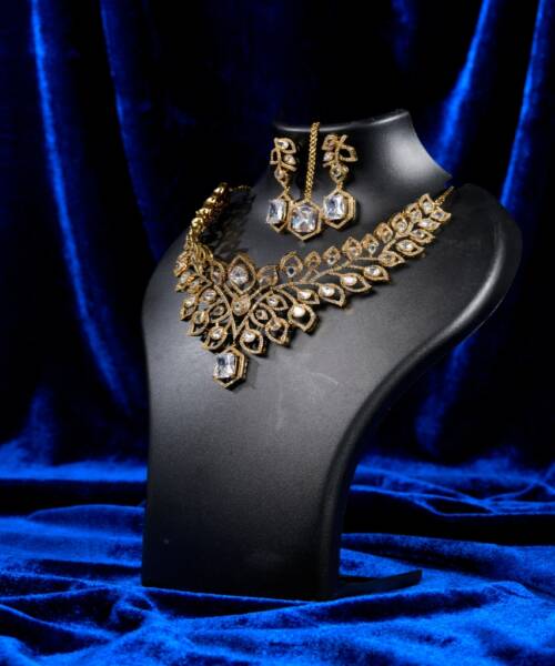 Royal Floral Kundan-Inspired Moissanite Necklace Set