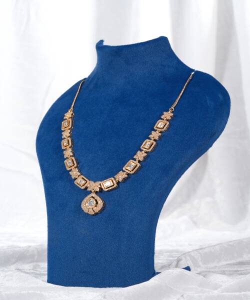 Luxury Geometric Moissanite Drop Pendant Necklace